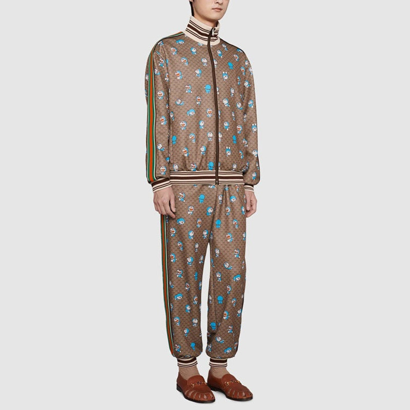 GUCCI Gucci x Doraemon SS21 Monogram Pants 'Brown' 654941-XJDEX-2138 outlook
