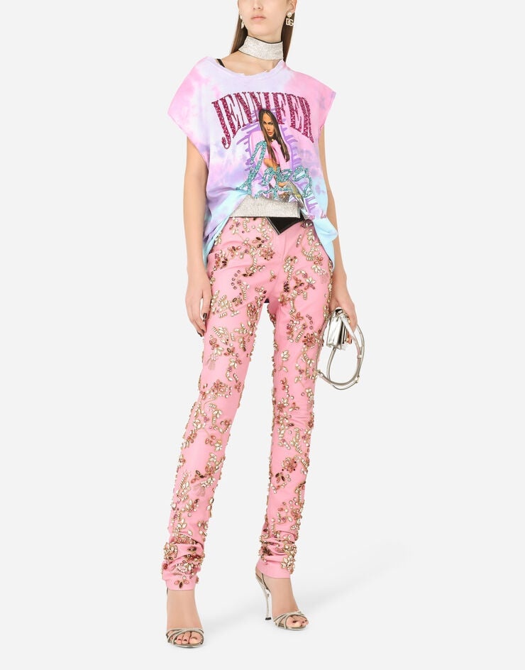 Leather pants with embellishment - 6