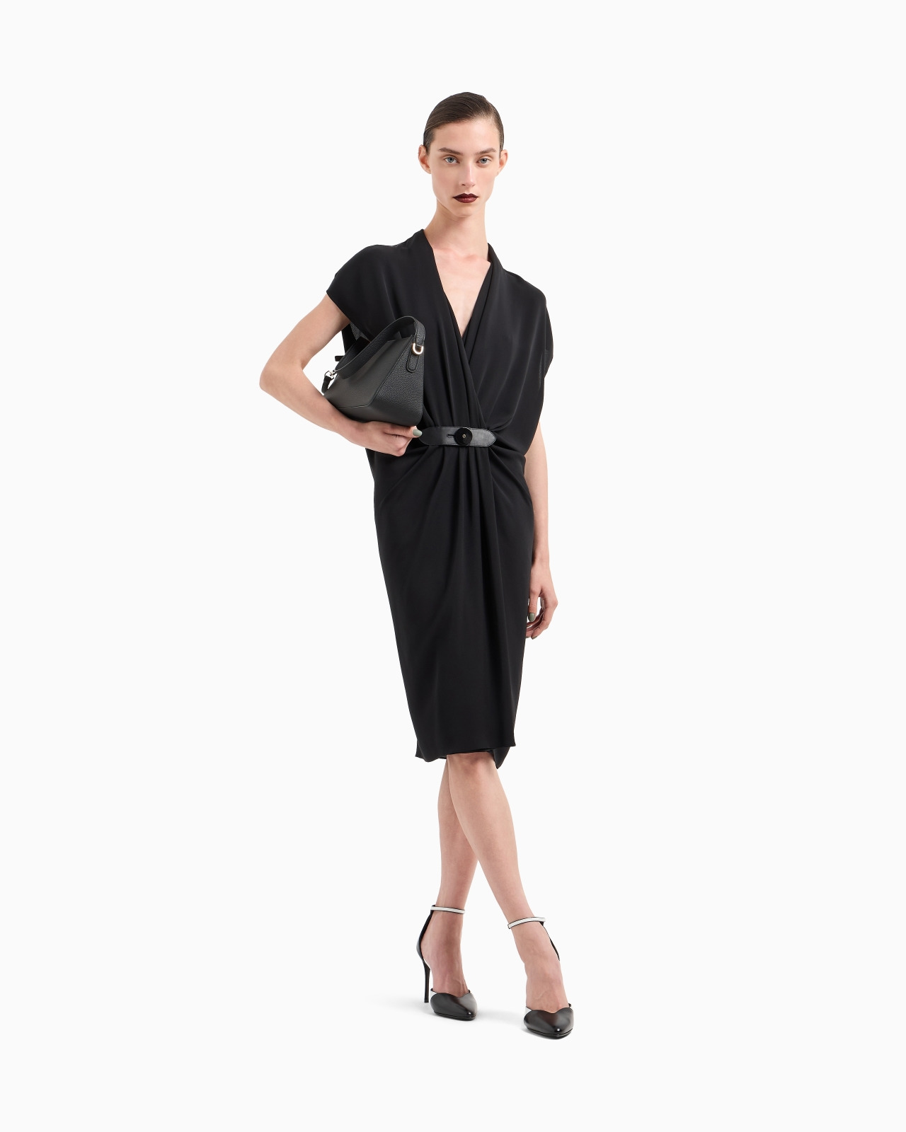 SILK TRIPLE GEORGETTE MIDI DRESS - 2