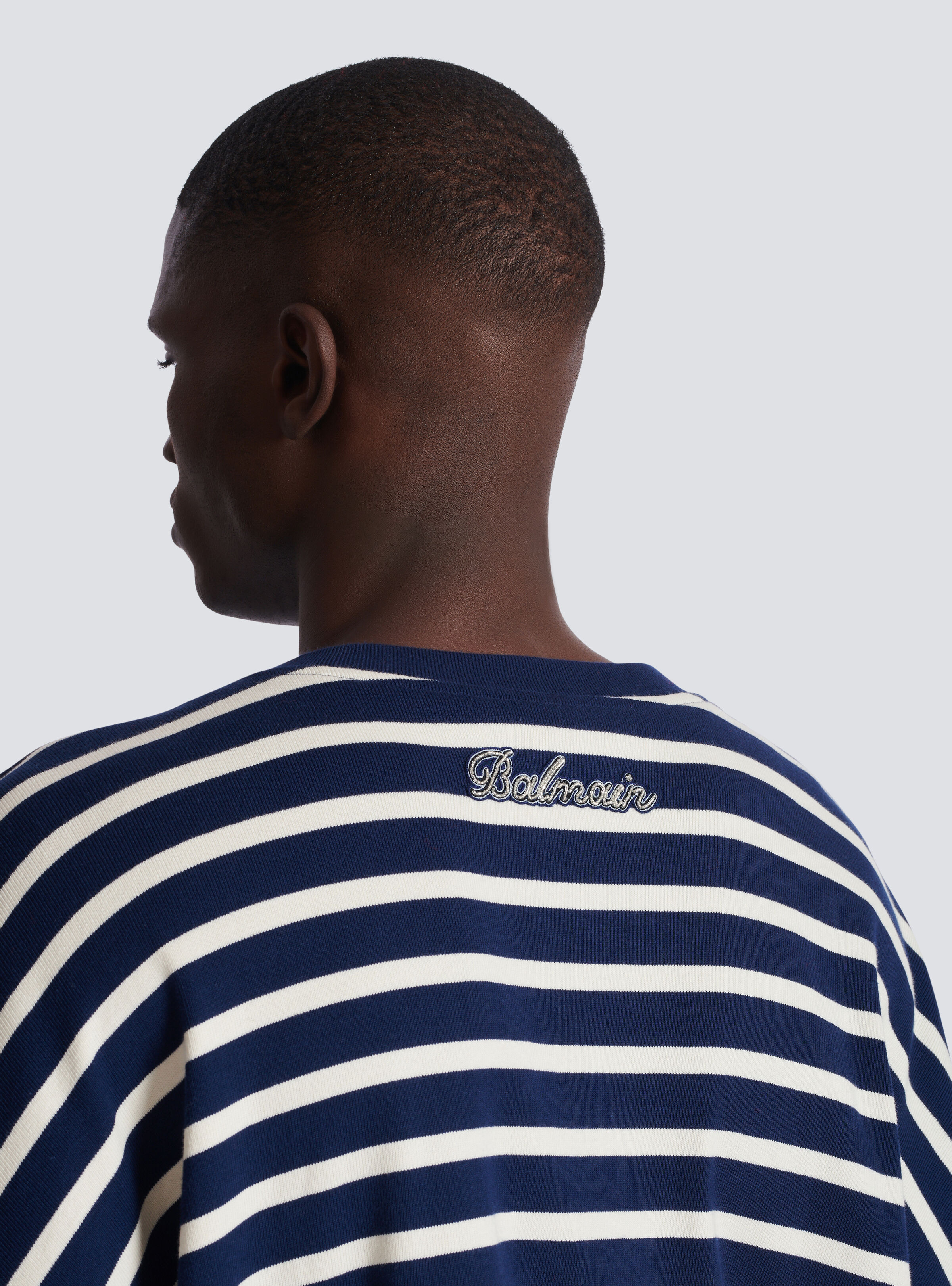 Cotton College Emblem sweatshirt with Breton stripes - 9