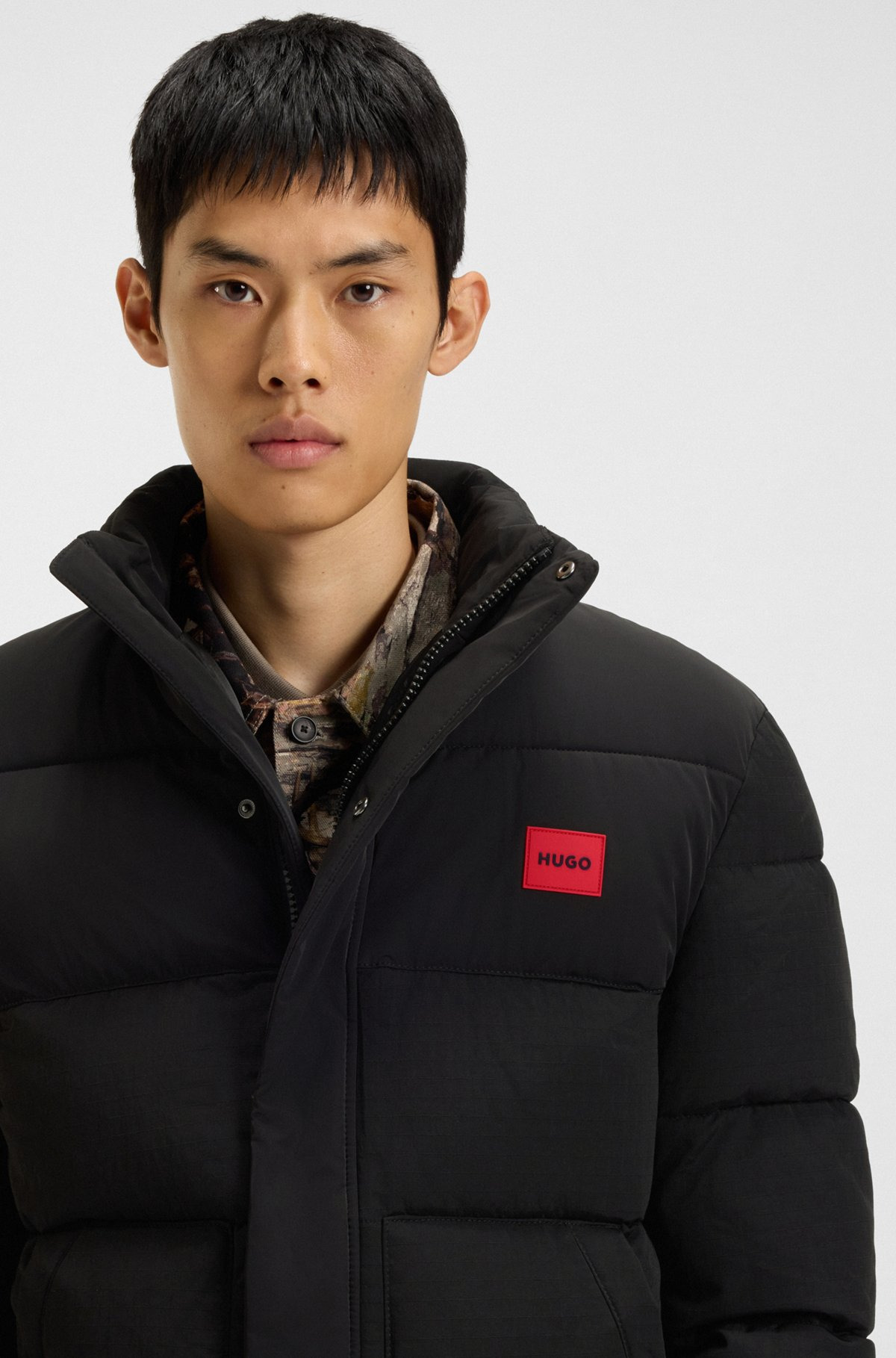 WATER-REPELLENT PADDED JACKET WITH LOGO PATCH - 5