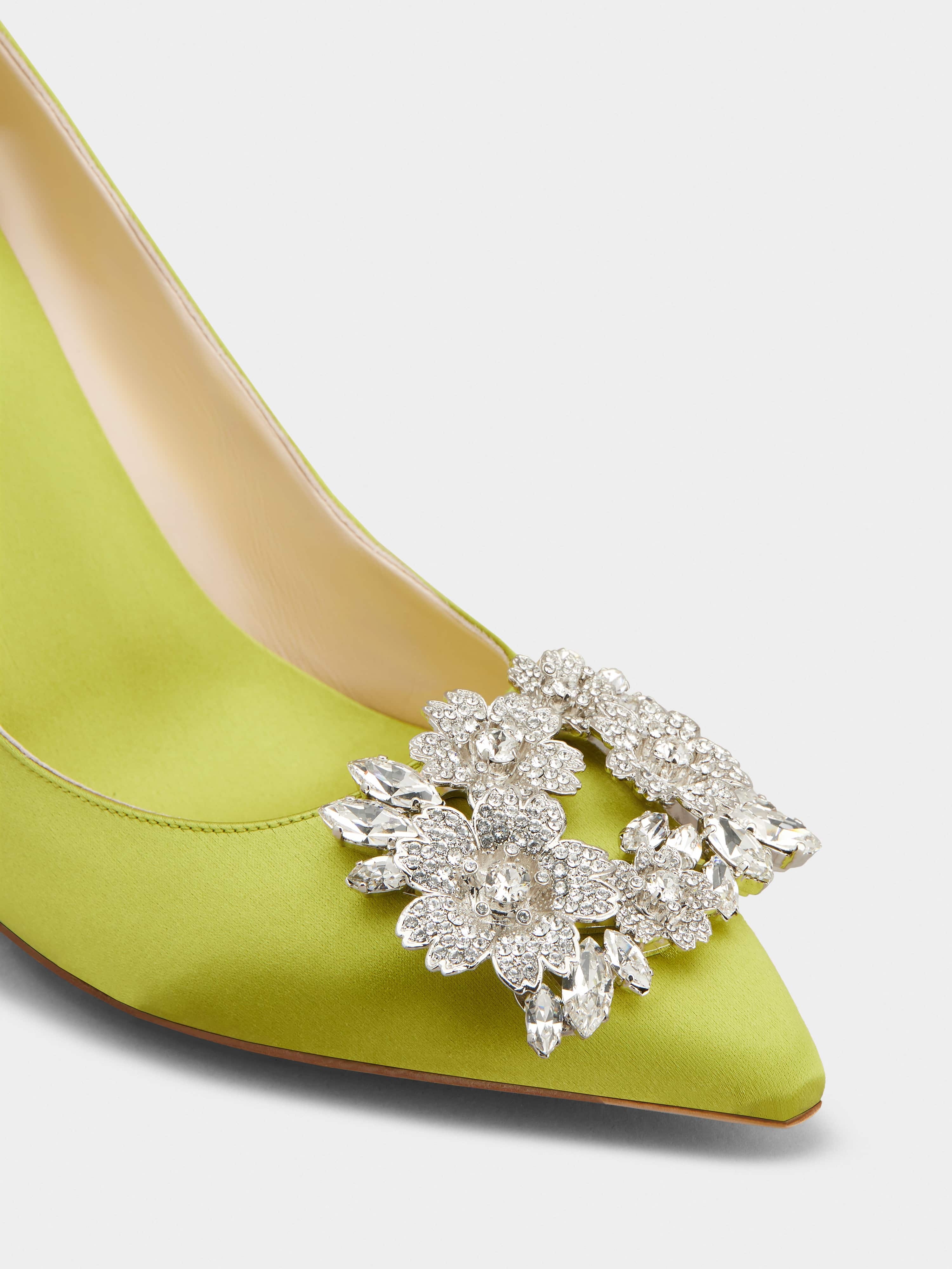 RV Bouquet Strass Buckle Pumps in Satin - 3