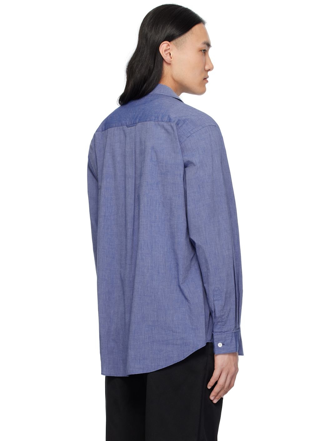 Nanamica Blue Open Collar End On End Shirt | REVERSIBLE