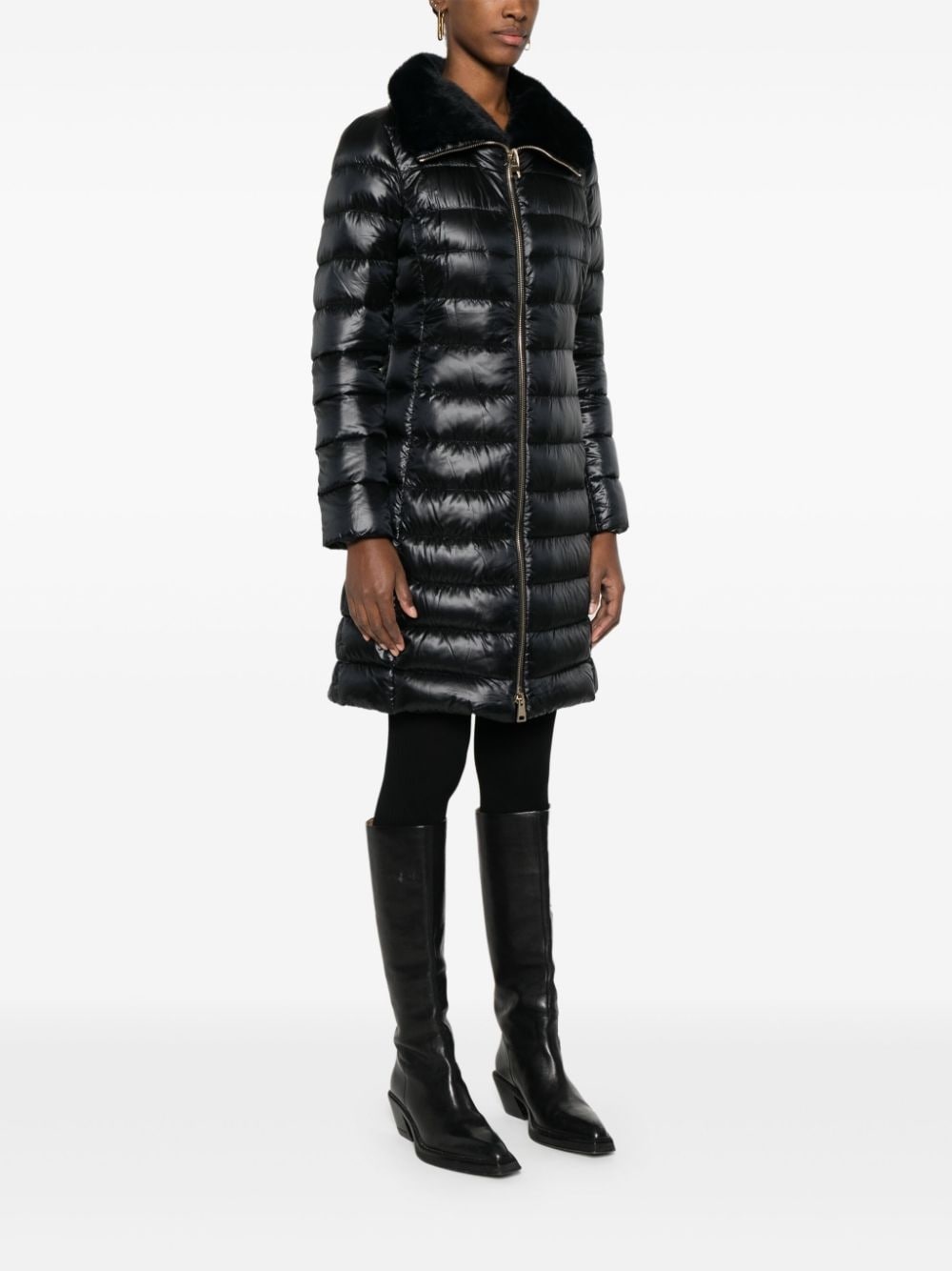 faux-fur collar puffer coat - 3