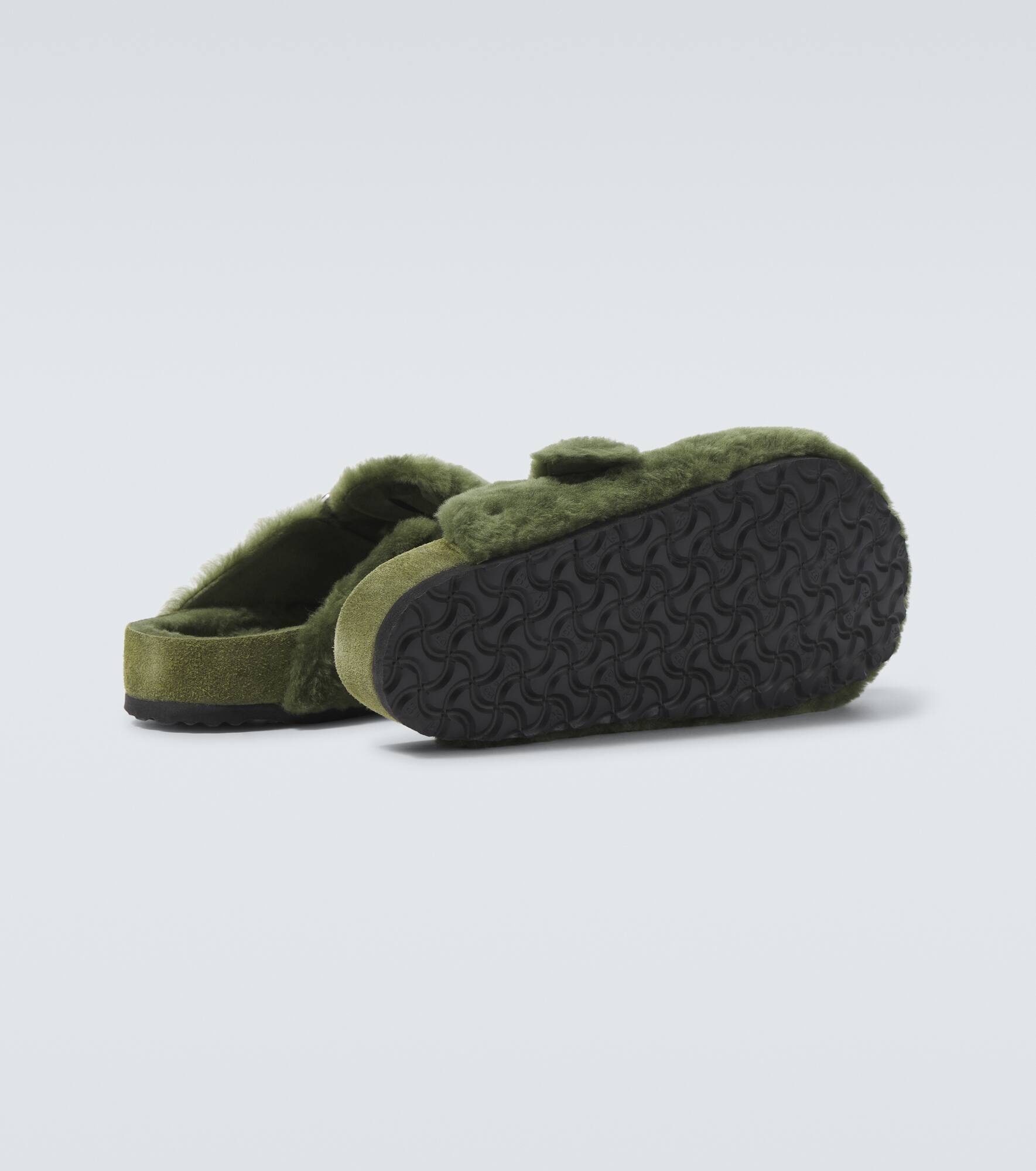 Boston 1774 shearling-lined suede mules - 7