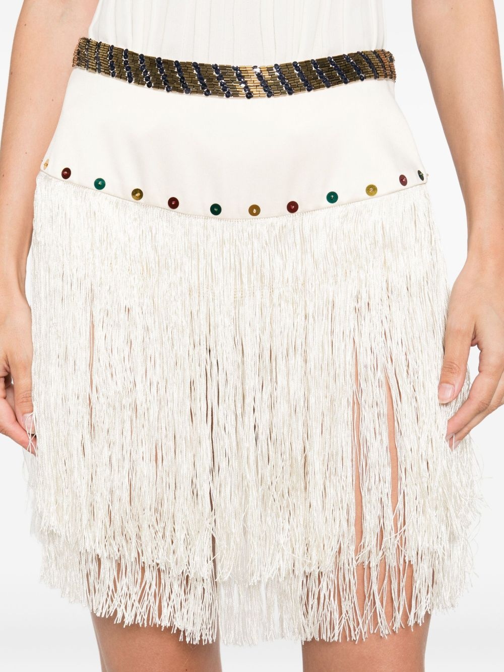 Raffle beaded fringe mini skirt - 5