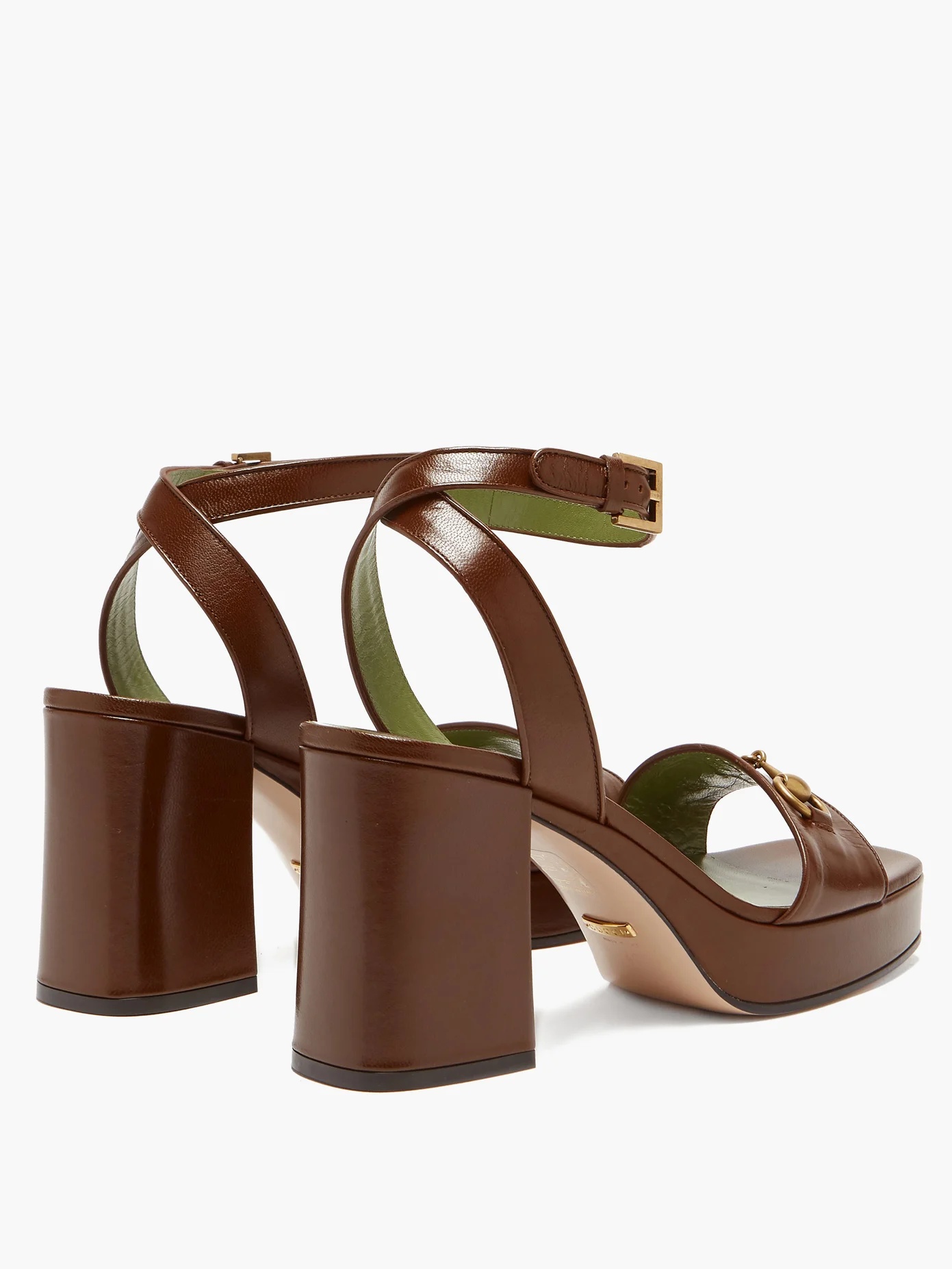 Houdan Horsebit leather platform sandals - 4