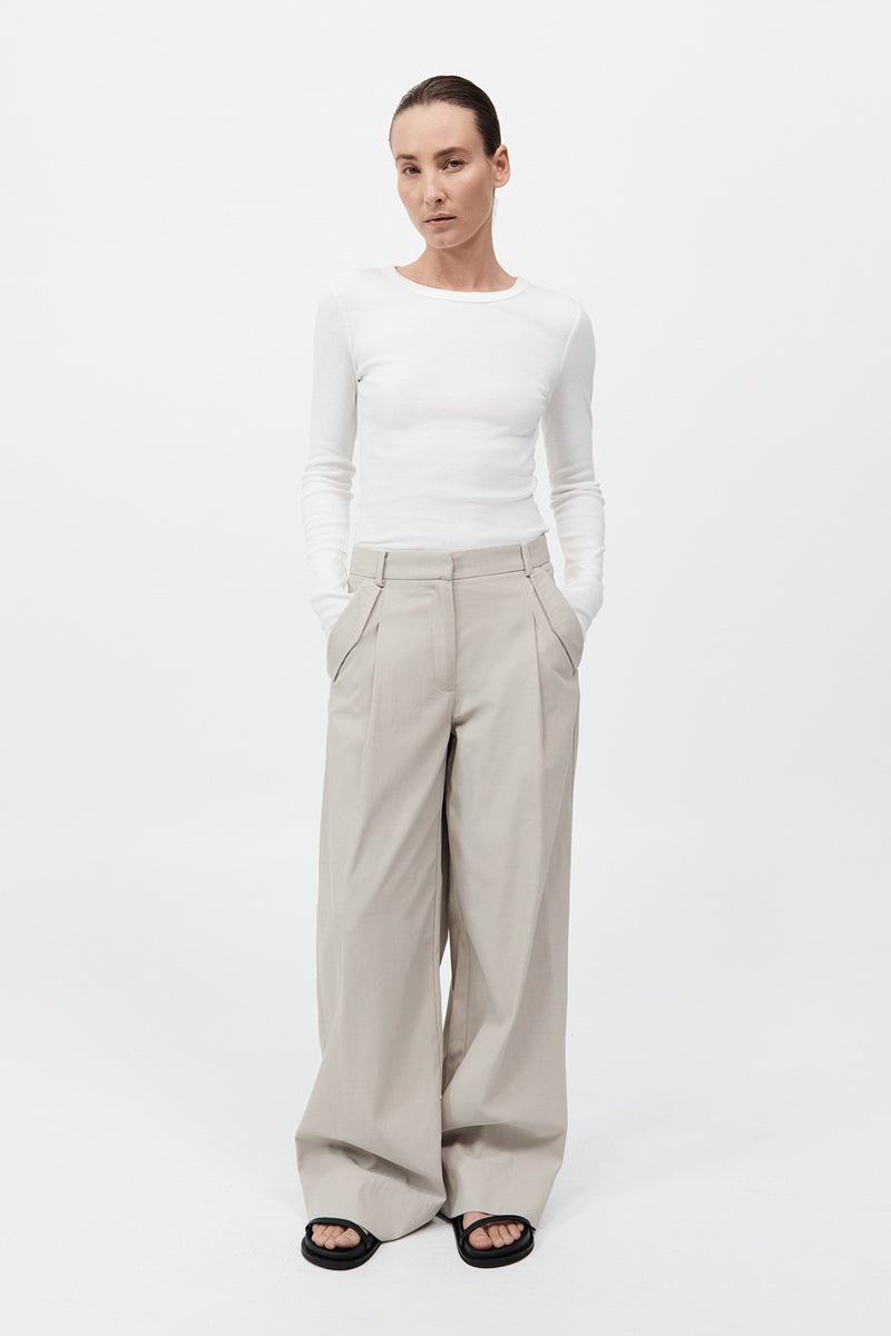 Utility Pleat Pants - Creme - 2