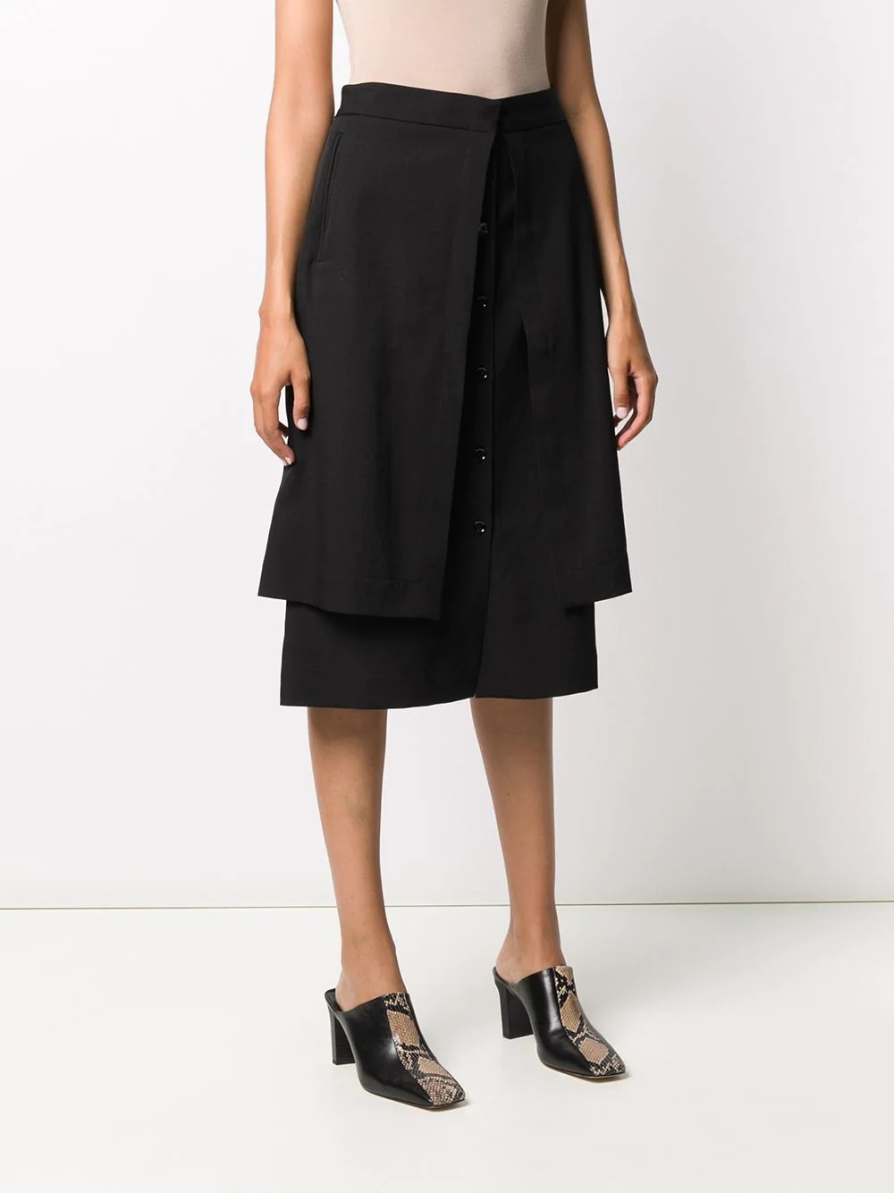 layered straight skirt - 3