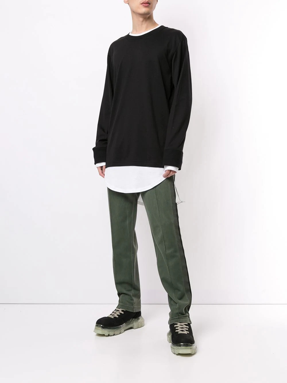 shirt-hem long-sleeved T-shirt - 4