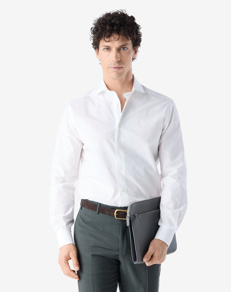 CORNELIANI White popeline cotton shirt outlook