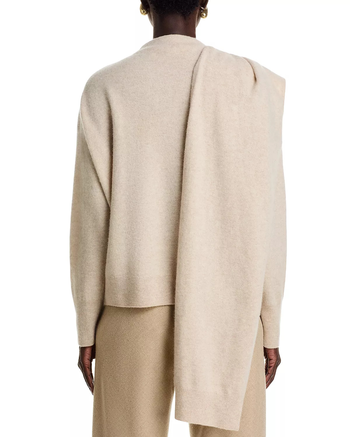 Wool & Cashmere Draped Sweater - 4