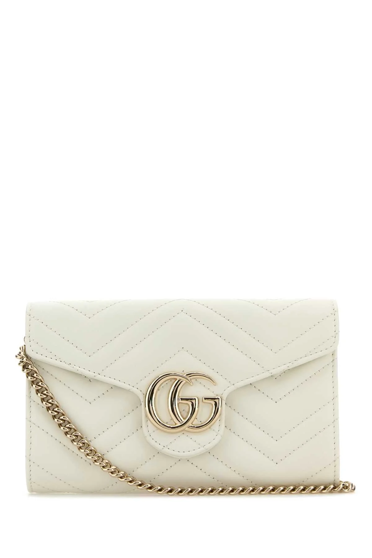 Gucci Women White Leather Gg Marmont Wallet - 1