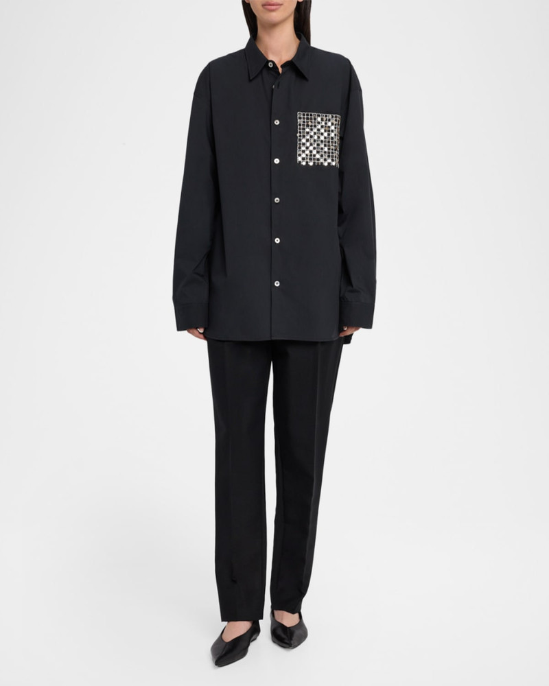 ZANKOV Long-Sleeve Sequined Pocket Shirt outlook
