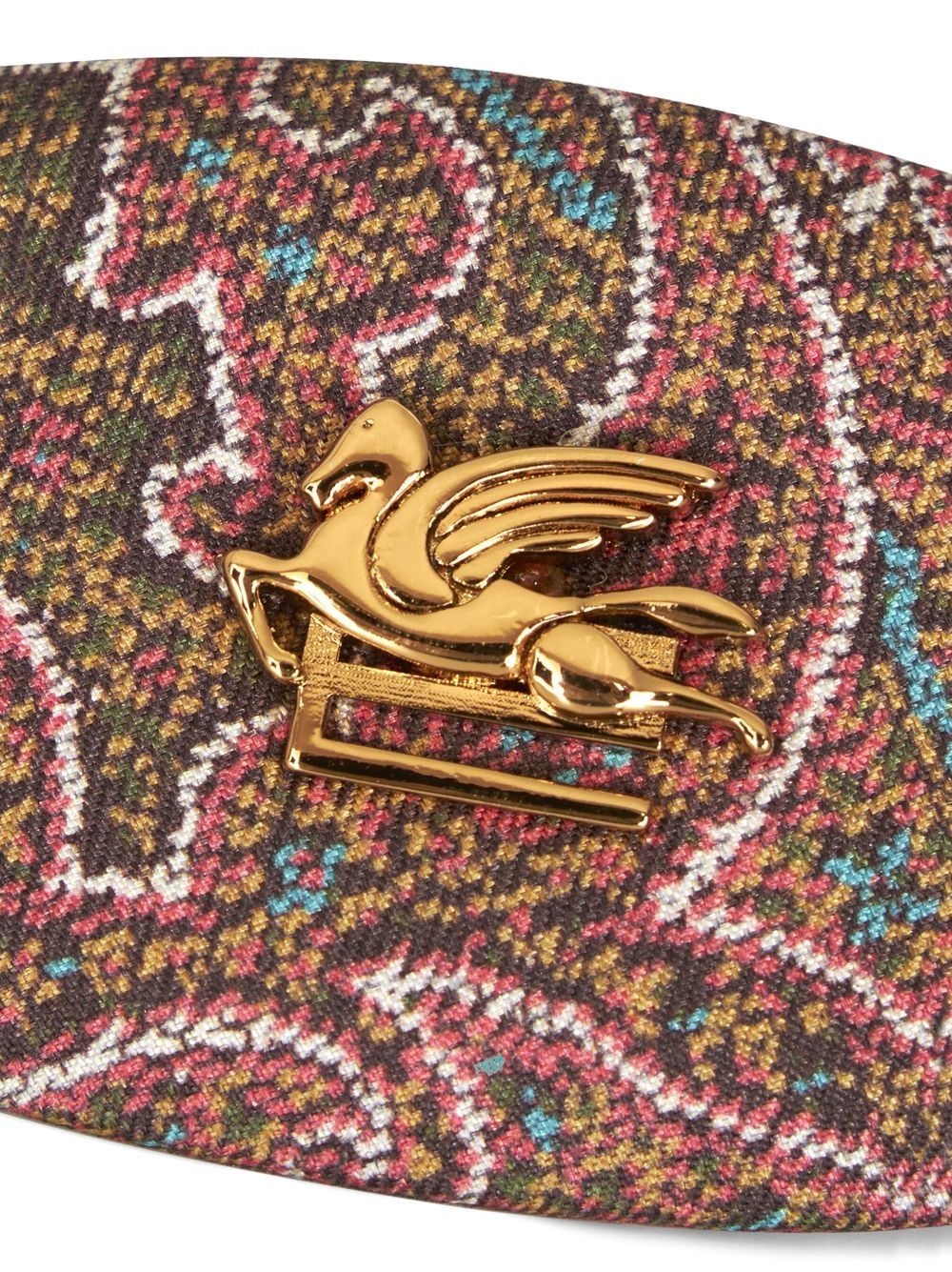 paisley-print silk hair clip - 3