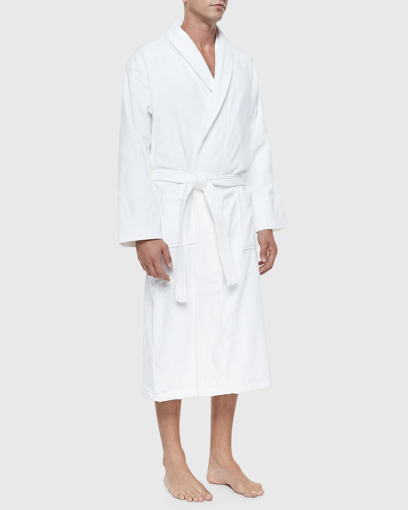 Terry Cloth Robe, White 1
