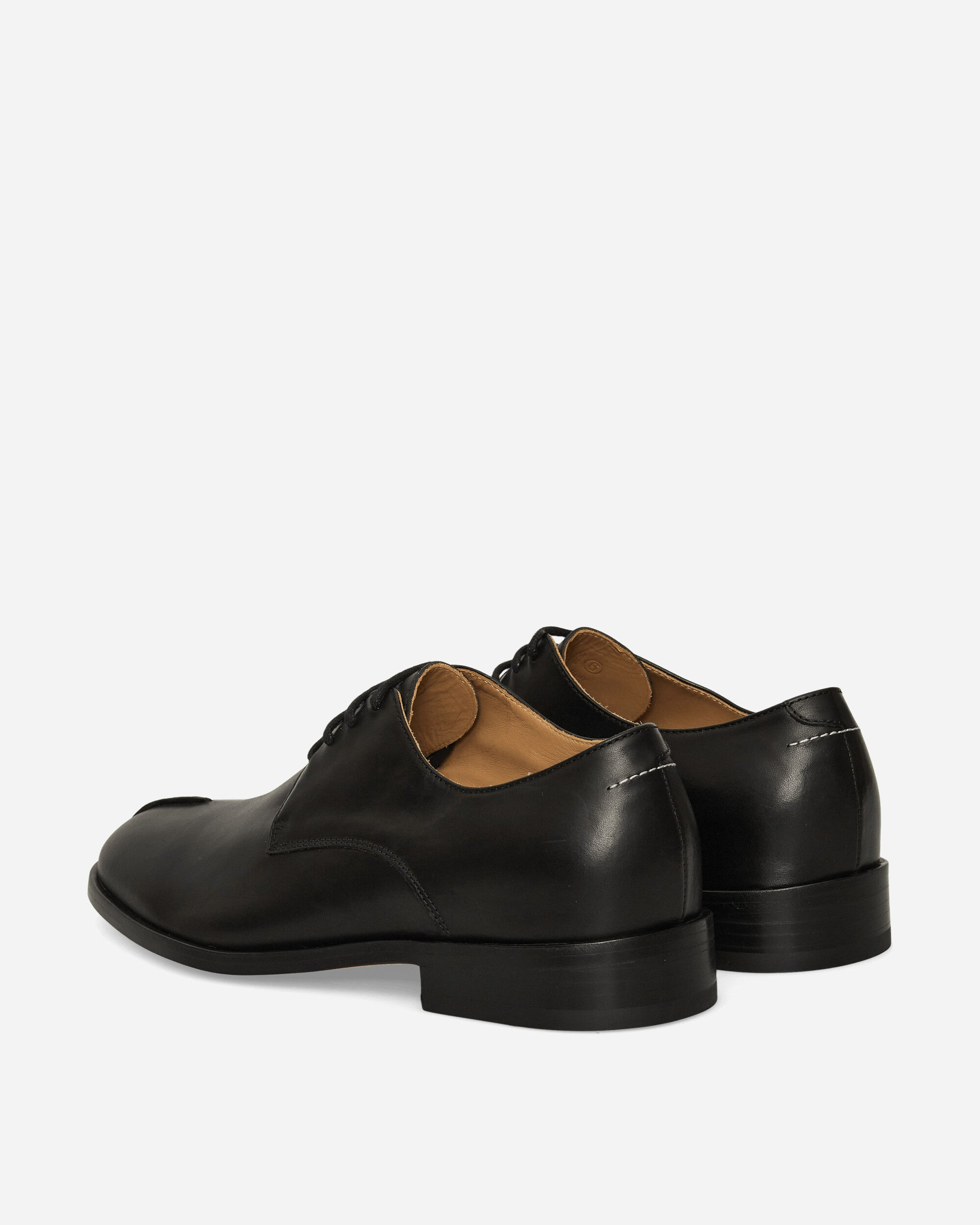 Leather Derby Shoes Black - 4