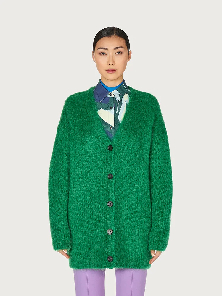 LONG MOHAIR CARDIGAN - 2