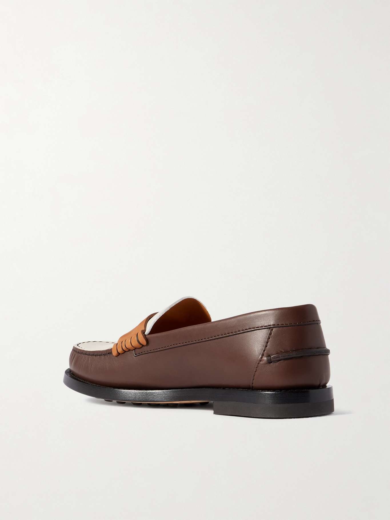 Embellished leather loafers Brown - 3