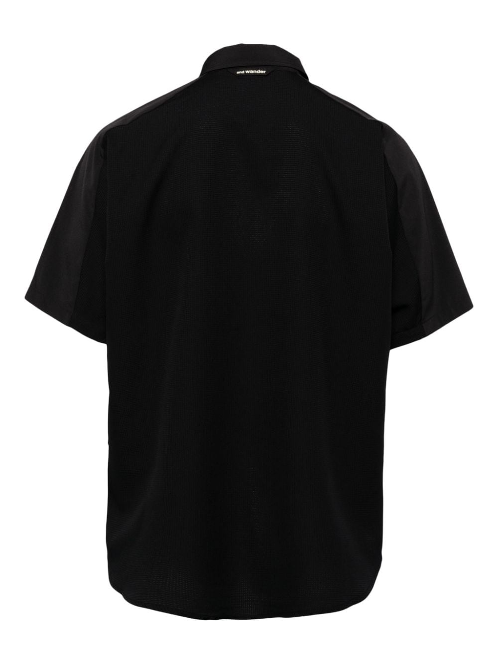 logo-print panelled shirt - 2