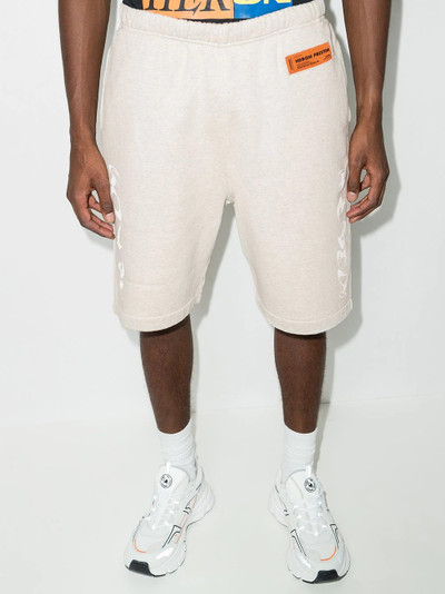 Heron Preston logo-print cotton track shorts outlook