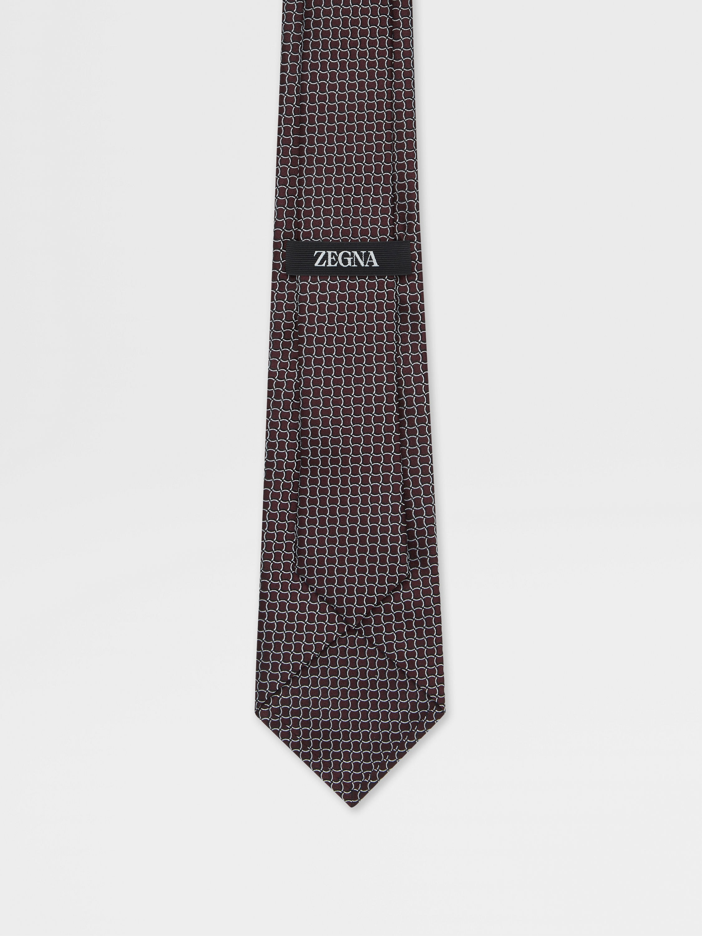 BURGUNDY SILK TIE - 3