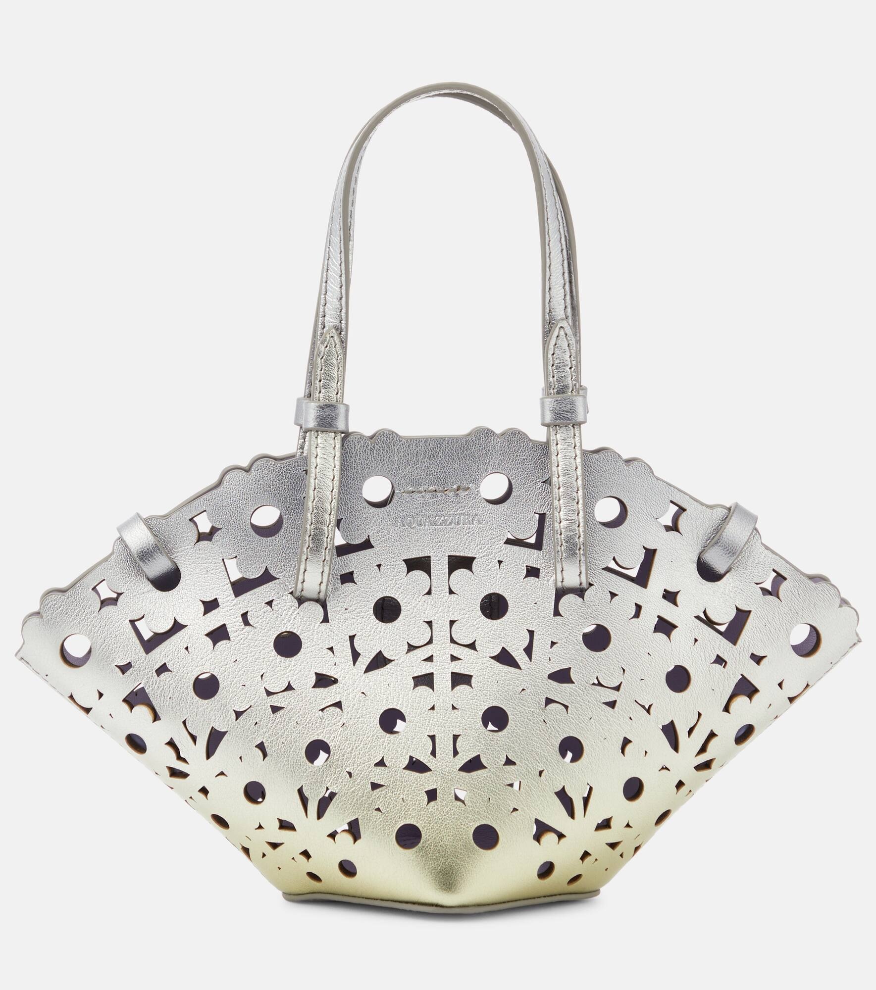 Daisy Mini metallic leather basket bag - 1