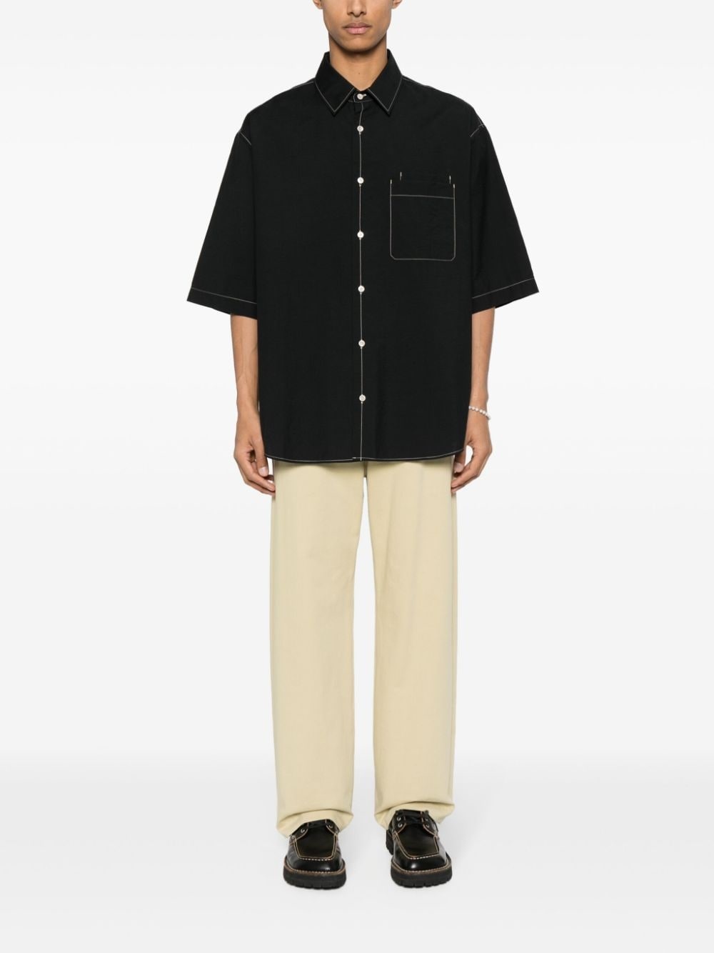 contrast-stitching shirt - 2