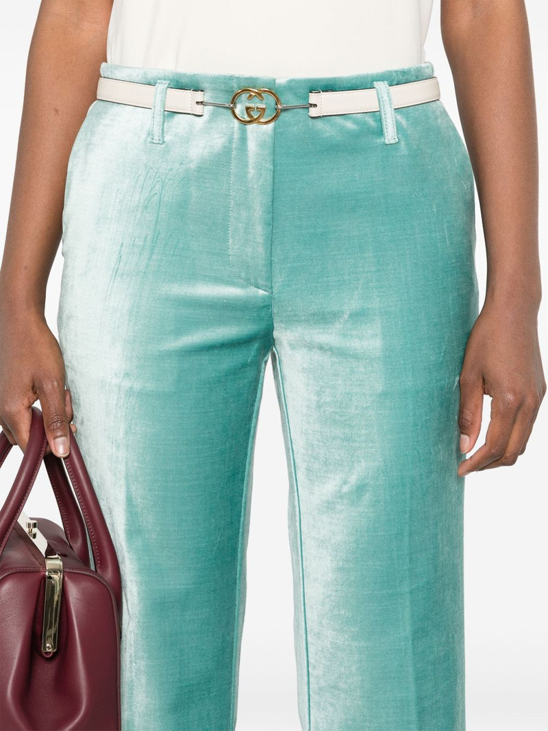 straight-leg velour trousers 5