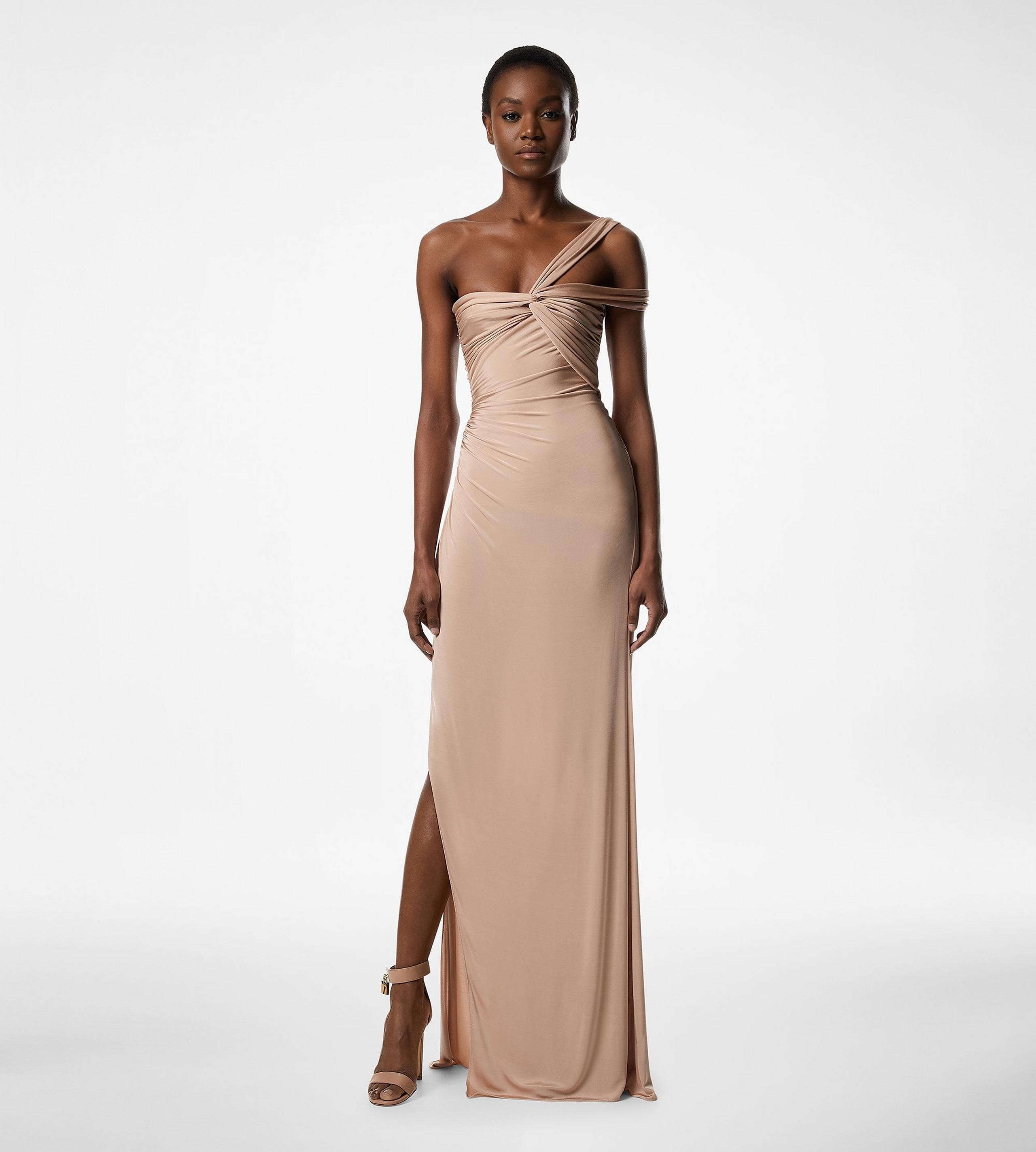 ONE SHOULDER TWIST FRONT EVENING DRESS - 3
