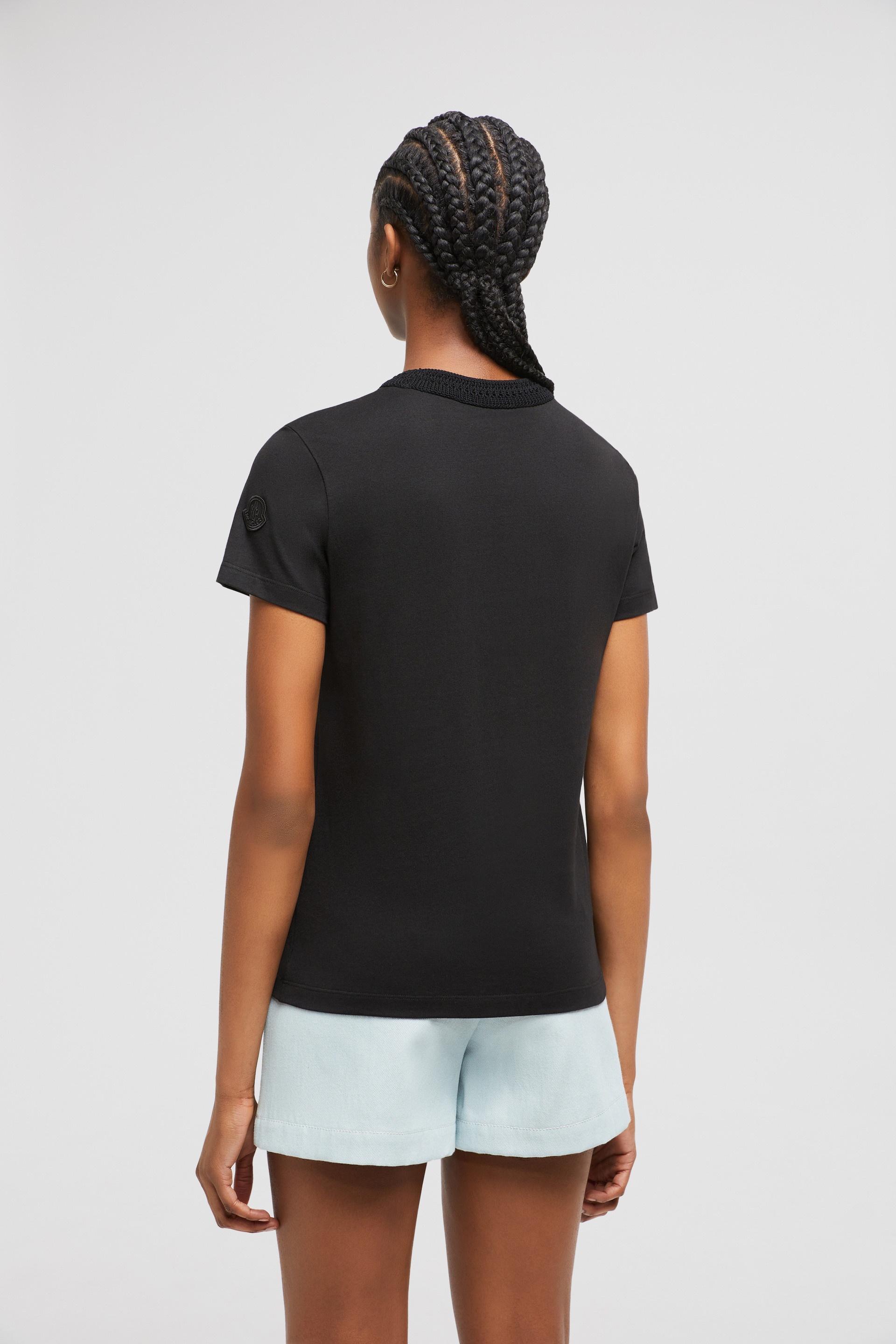 Crochet Accent Cotton T-Shirt - 5