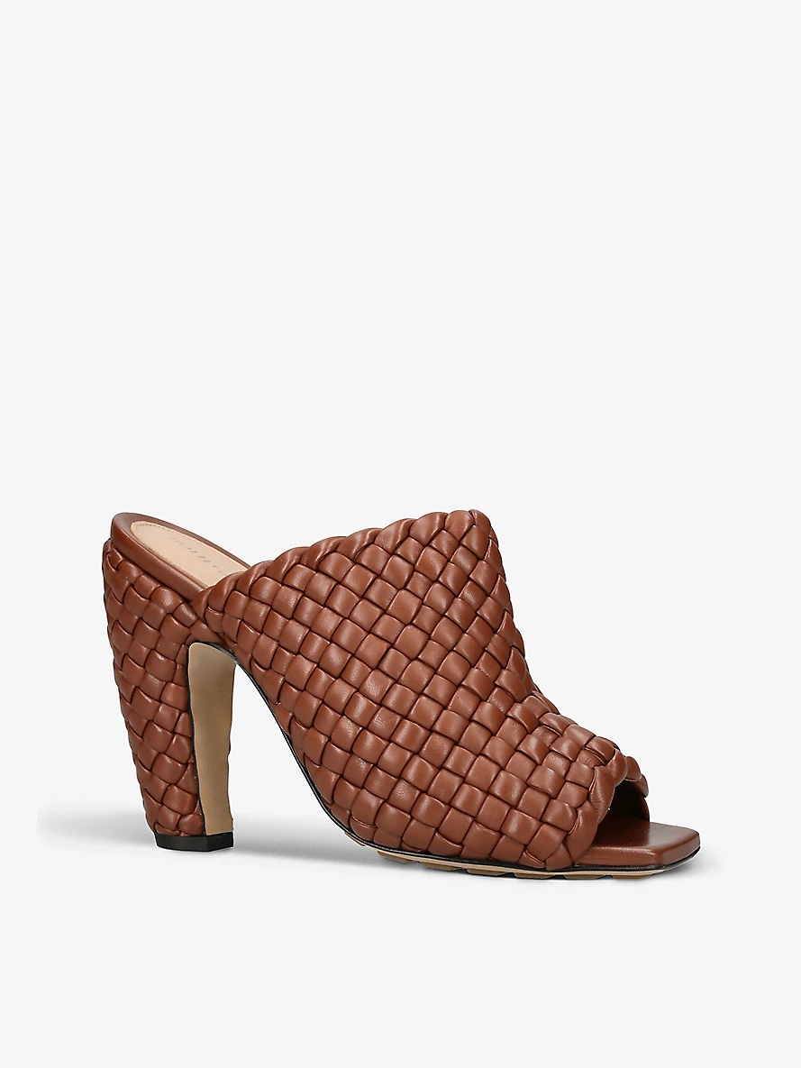 Canalazzo Intrecciato-weave leather heeled mules - 3