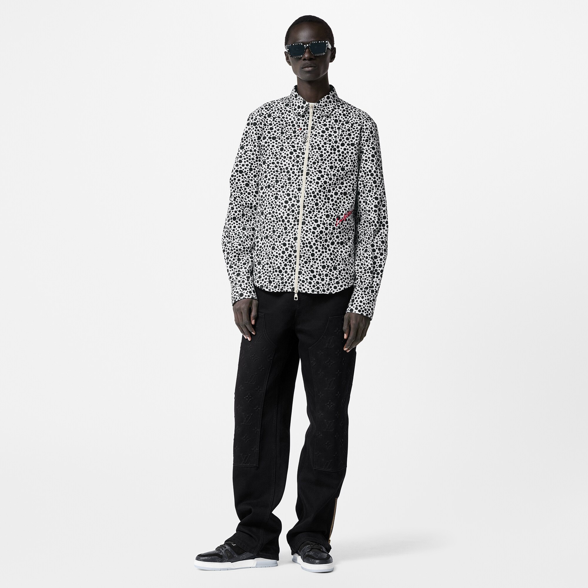 LV x YK Infinity Dots Printed Zipped Shirt - 2