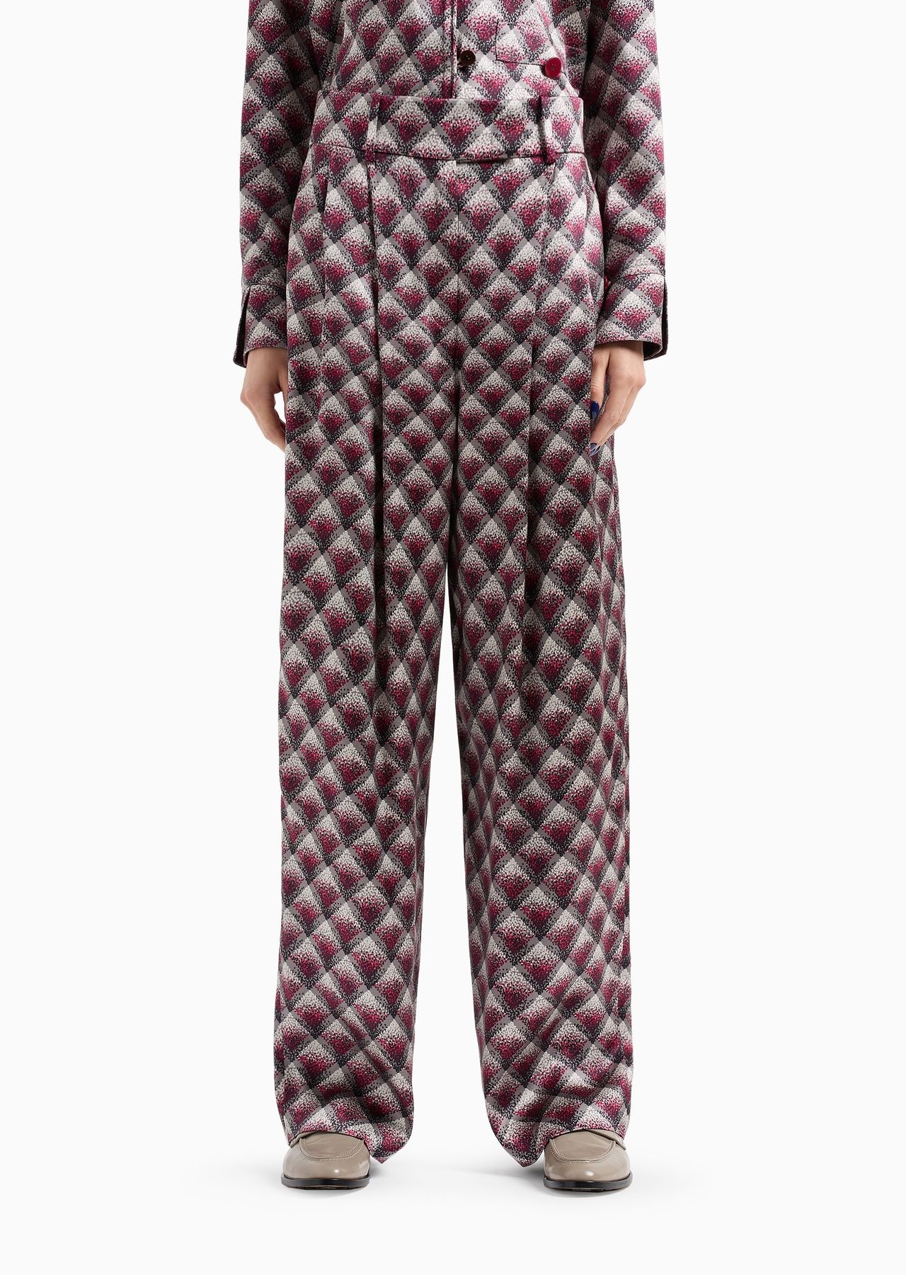Gradient printed silk faille trousers - 2