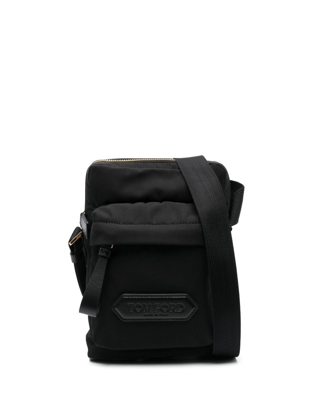 logo-patch zip-up messenger bag - 1