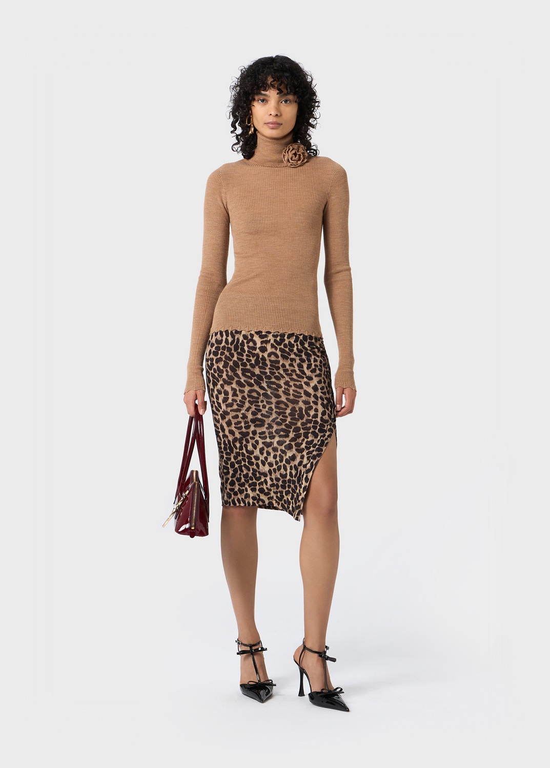 ANIMALIER PRINT SKIRT WITH VENT - 2