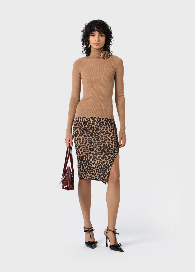Blumarine ANIMALIER PRINT SKIRT WITH VENT outlook