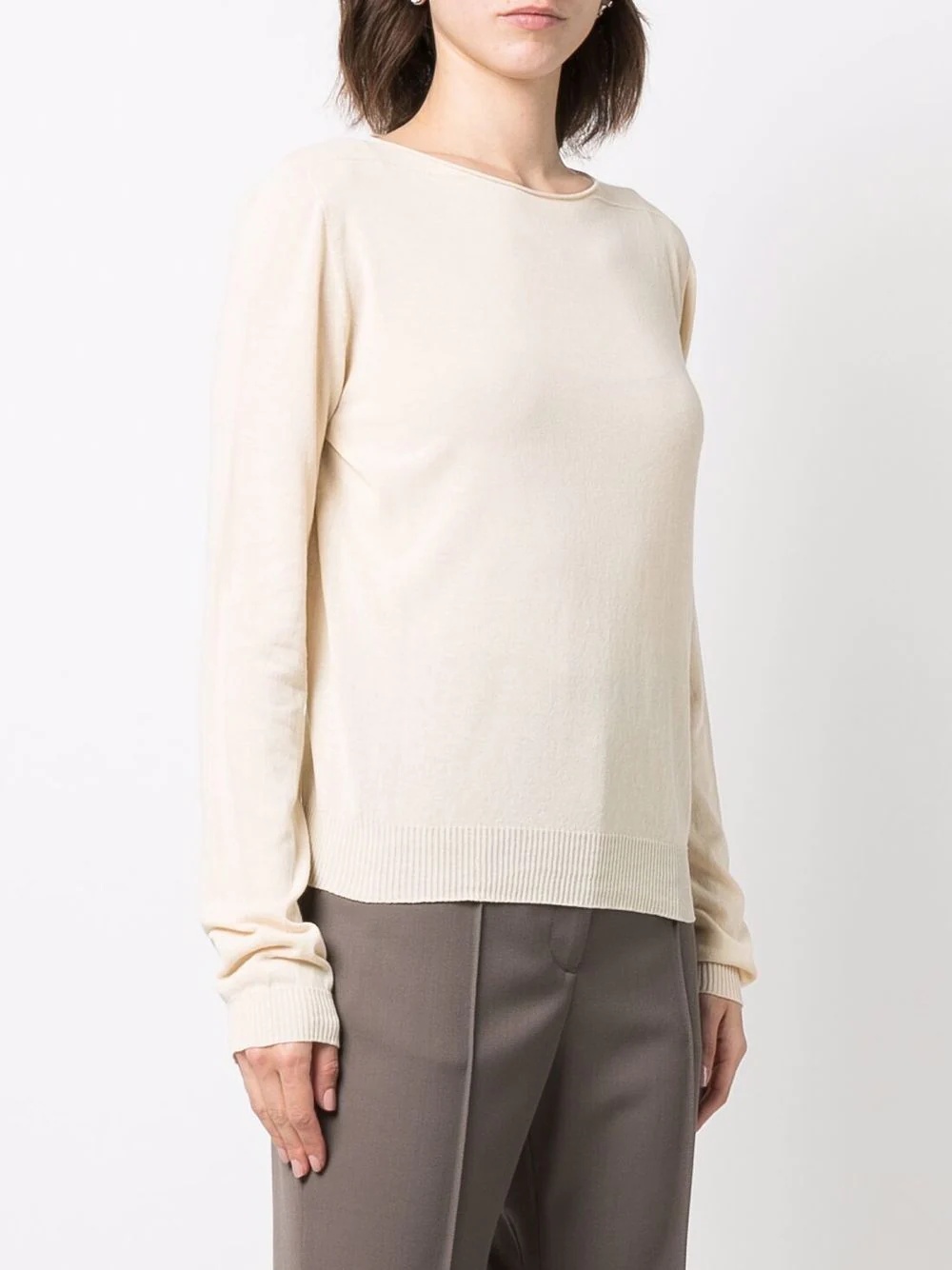 rib-trimmed organic cotton jumper - 3