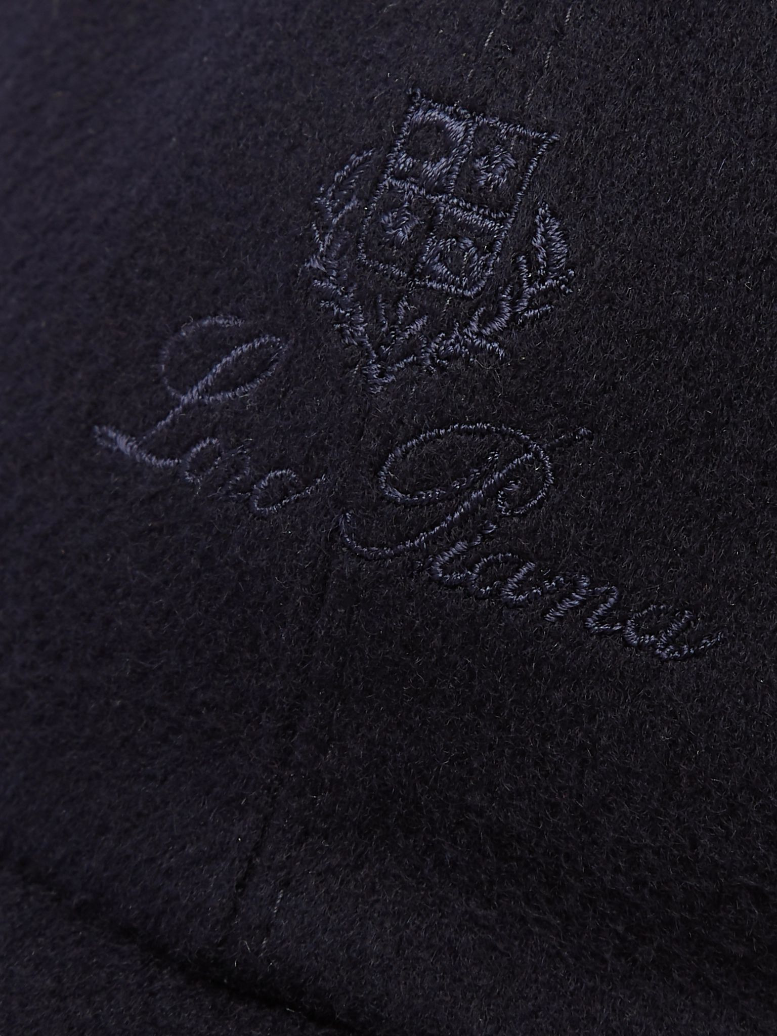Logo-Embroidered Storm System Baby Cashmere Baseball Cap Navy - 4