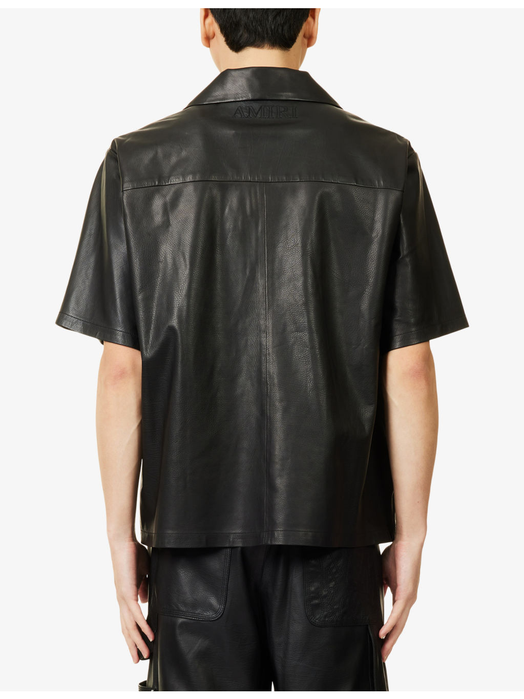 Short-Sleeve Leather Camp Shirt - 4