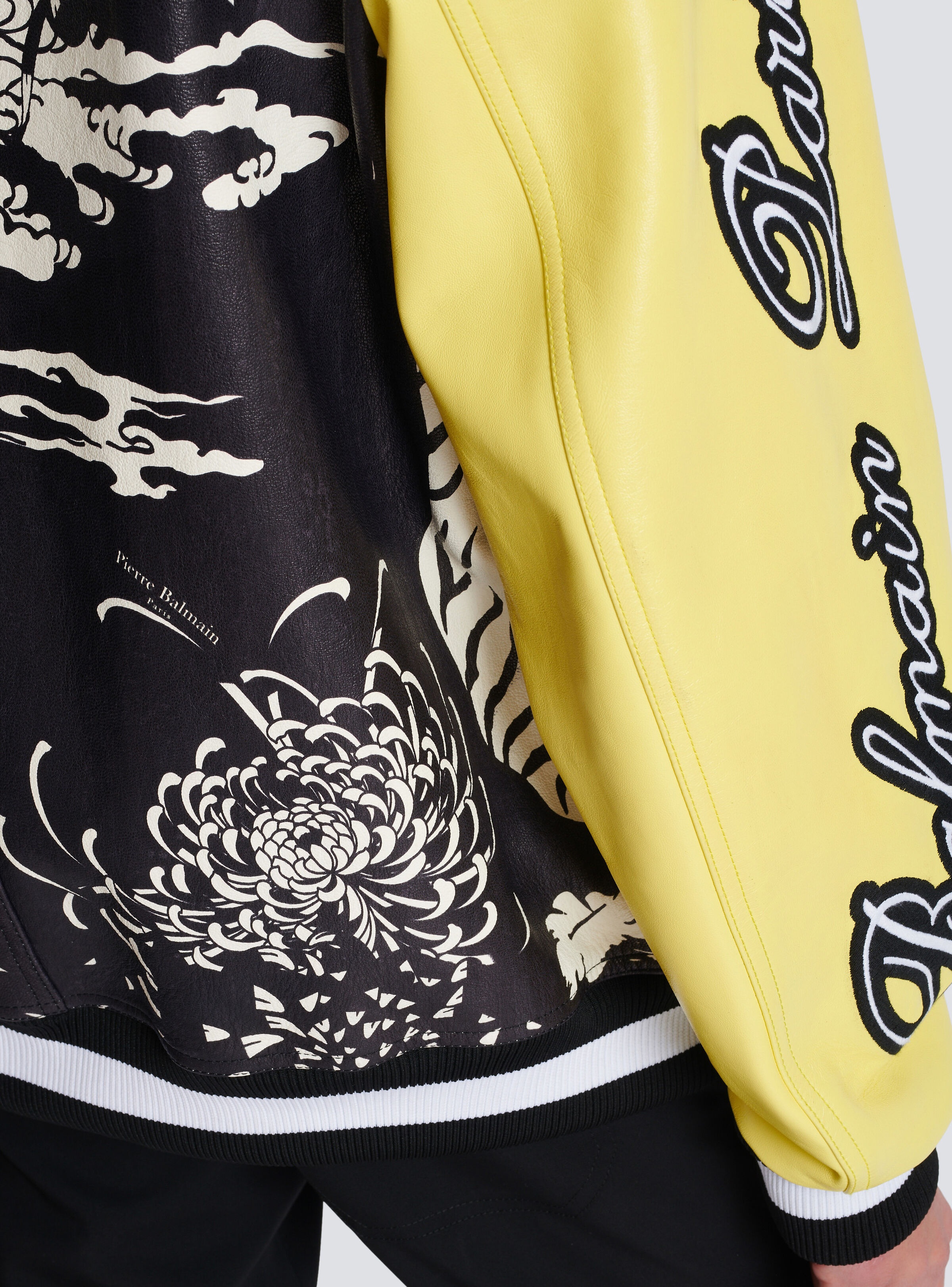 Leather varsity jacket with Tiger print - 6