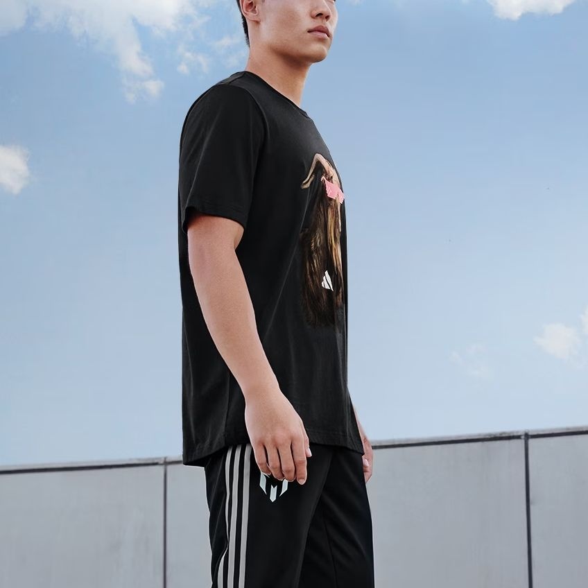 adidas X Messi GOAT Graphic SS T-Shirts 'Black' JD7127 - 5