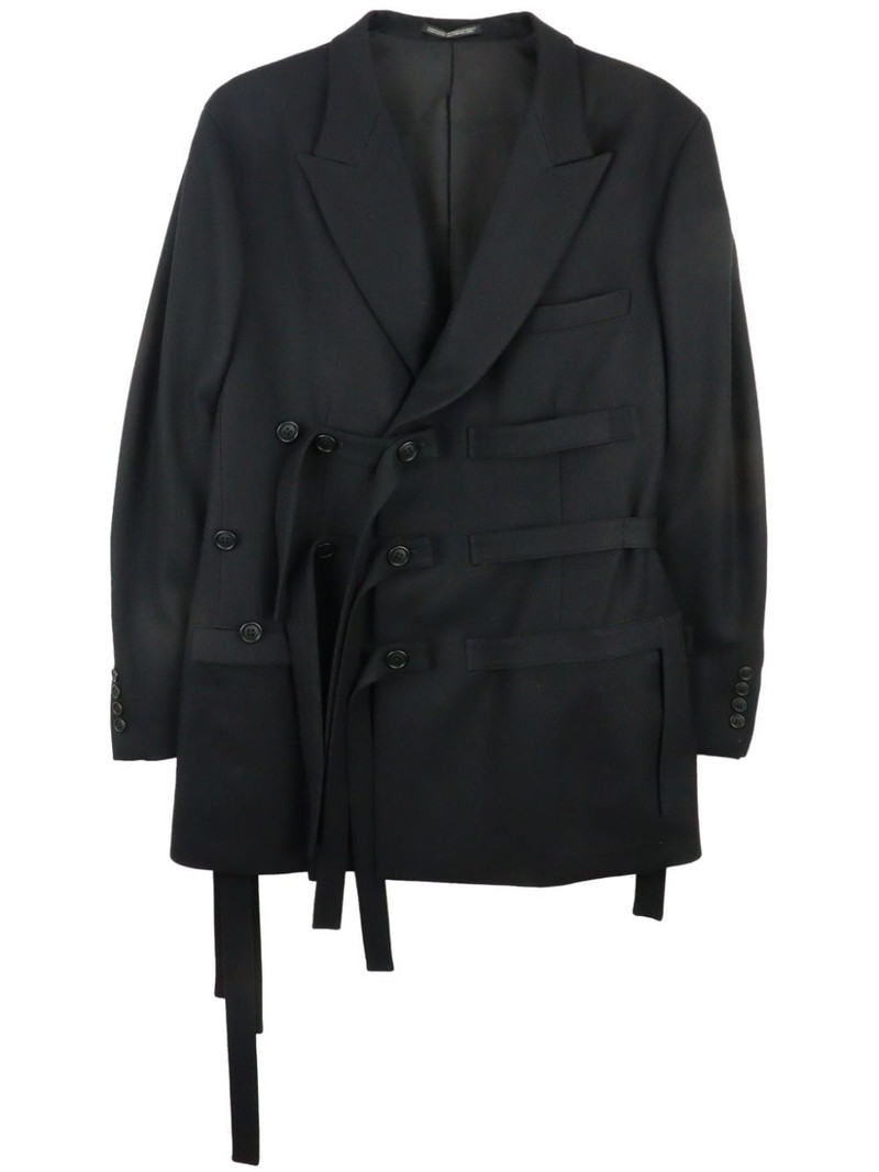 Worsted Tasmania belted wool blazer 1