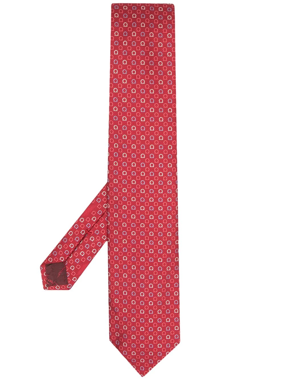 Gancini print silk tie - 1