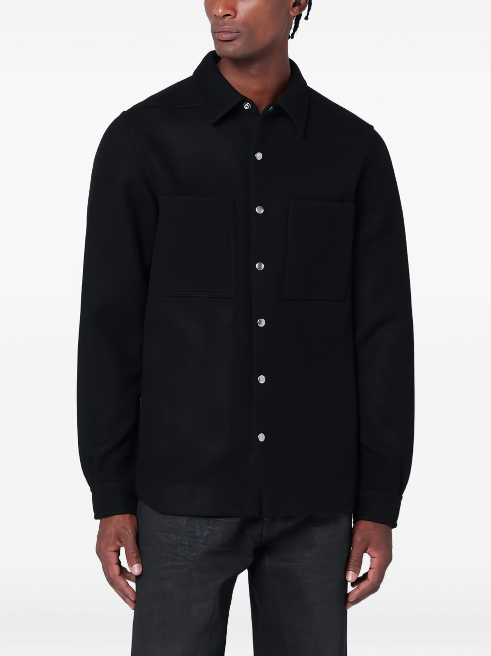button-fastening pocket shirt jacket - 2