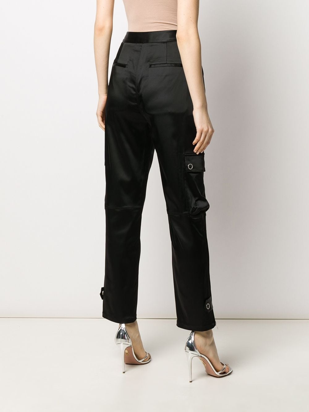 high-rise cargo-pocket trousers - 4