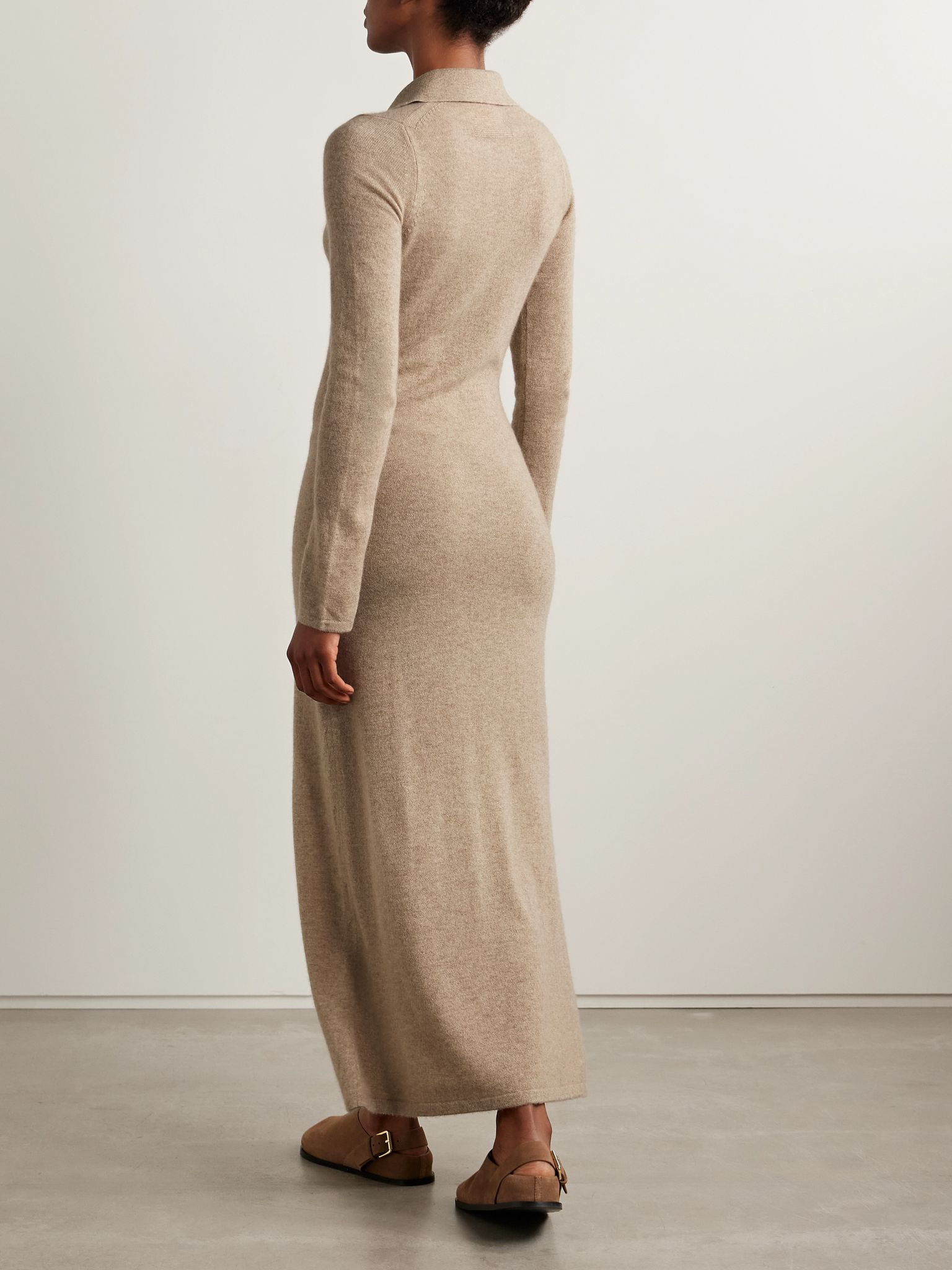 Showtime cashmere midi dress Taupe - 4