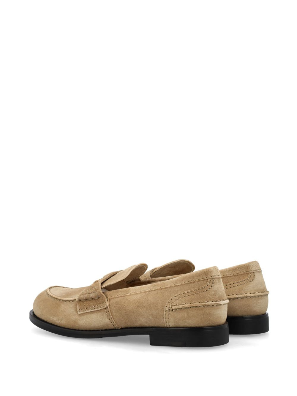 logo-plaque suede loafers - 3