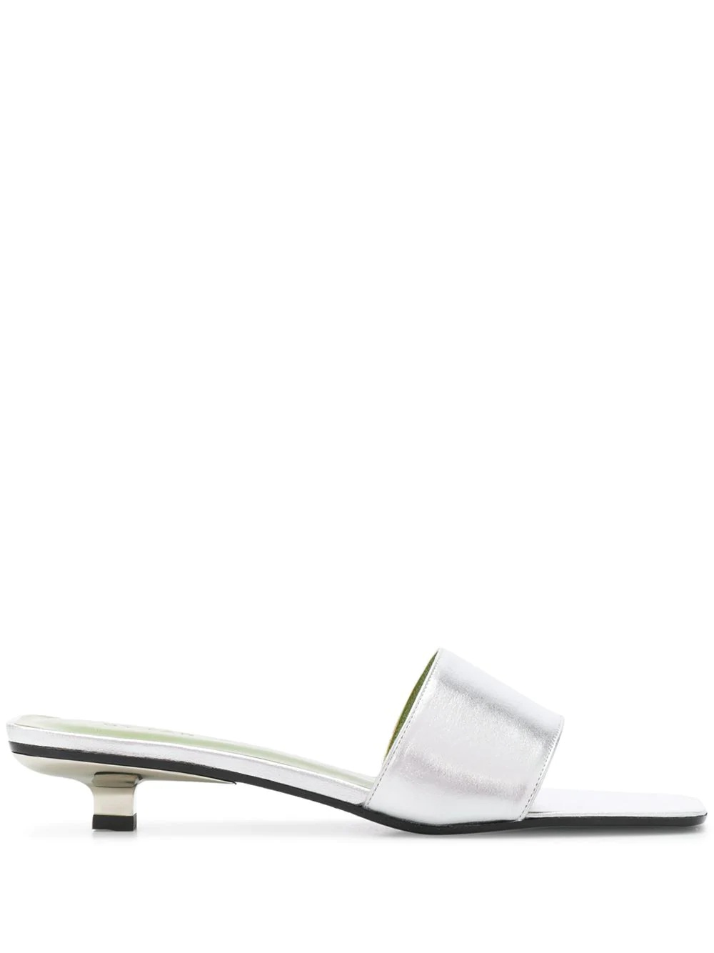 metallic low heel sandals - 1