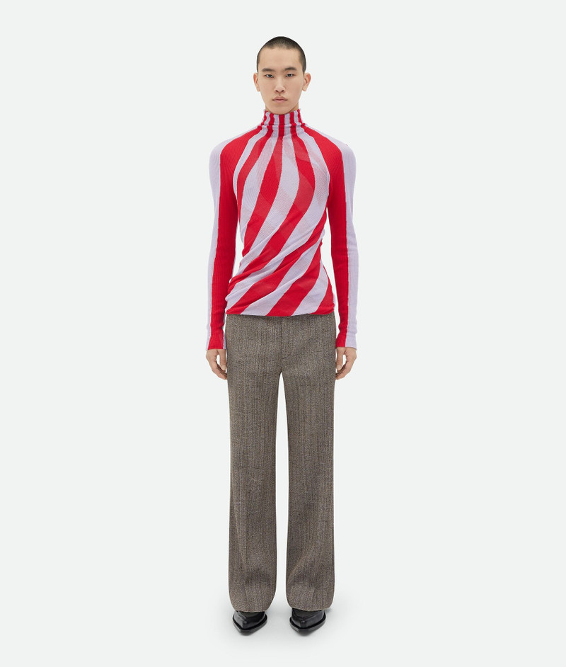 Light Cotton Twisted Stripe Turtleneck 4